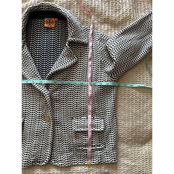 Tory Burch Beige Black Knit Blazer Jacket XL - Picture 4 of 7